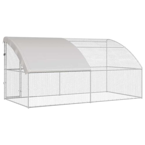 Kippenhok Zilver 400 x 200 x 198.5 cm Gegalvaniseerd staal - Afbeelding 5