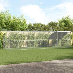 Kippenhok Zilver 800 x 200 x 198.5 cm Gegalvaniseerd staal