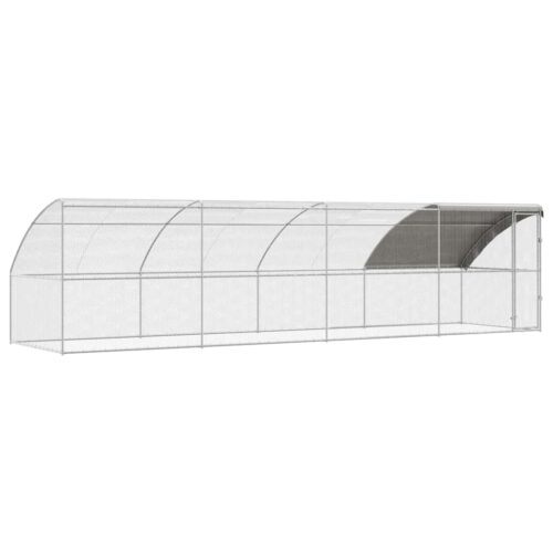 Kippenhok Zilver 800 x 200 x 198.5 cm Gegalvaniseerd staal - Afbeelding 2