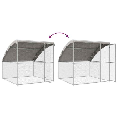 Kippenhok Zilver 800 x 200 x 198.5 cm Gegalvaniseerd staal - Afbeelding 10