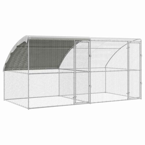 Kippenhok Zilver 400 x 200 x 198.5 cm Gegalvaniseerd staal - Afbeelding 2