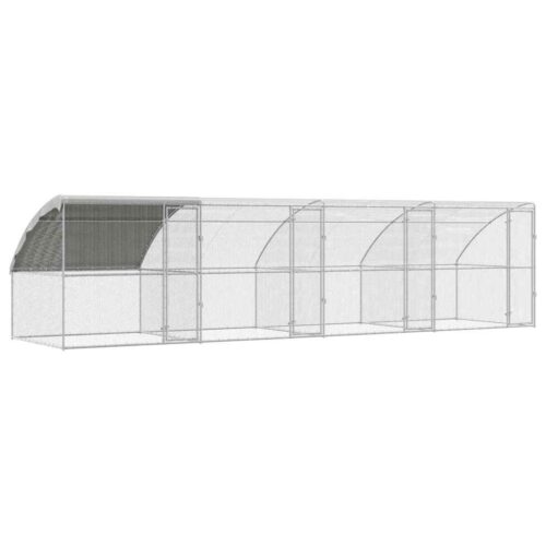 Kippenhok Zilver 800 x 200 x 198.5 cm Gegalvaniseerd staal - Afbeelding 2