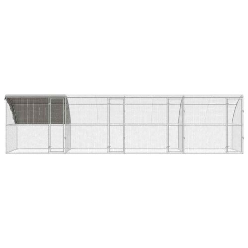 Kippenhok Zilver 800 x 200 x 198.5 cm Gegalvaniseerd staal - Afbeelding 3