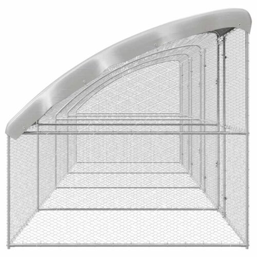 Kippenhok Zilver 800 x 200 x 198.5 cm Gegalvaniseerd staal - Afbeelding 4