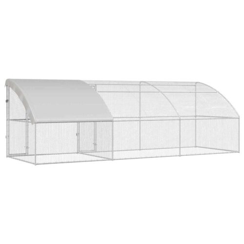 Kippenhok Zilver 600 x 200 x 198.5 cm Gegalvaniseerd staal - Afbeelding 5