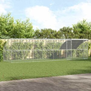 Kippenhok Zilver 800 x 200 x 198.5 cm Gegalvaniseerd staal