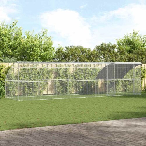 Kippenhok Zilver 800 x 200 x 198.5 cm Gegalvaniseerd staal