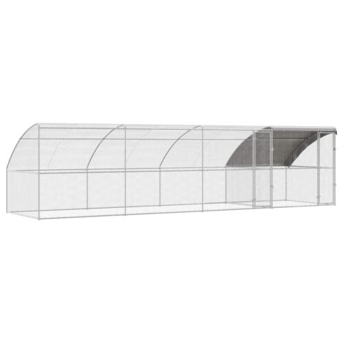 Kippenhok Zilver 800 x 200 x 198.5 cm Gegalvaniseerd staal - Afbeelding 2