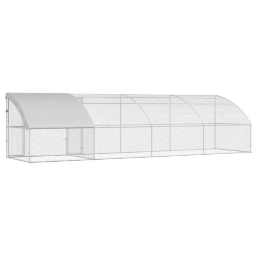 Kippenhok Zilver 800 x 200 x 198.5 cm Gegalvaniseerd staal - Afbeelding 5