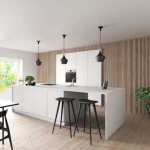 €45 PER PANEEL - 60x260 cm LICHT Eiken BEIGE akoestische wand panelen lattenwand met Vilt