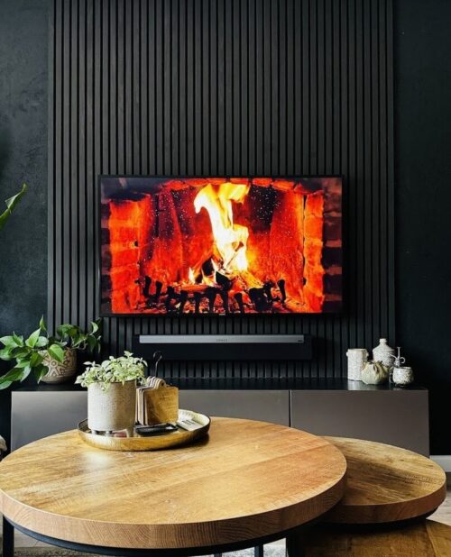€69 PER PANEEL - 52x260 cm EXPLORE DIEP ZWART EIKEN akoestische wand panelen lattenwand met Vilt - Afbeelding 2