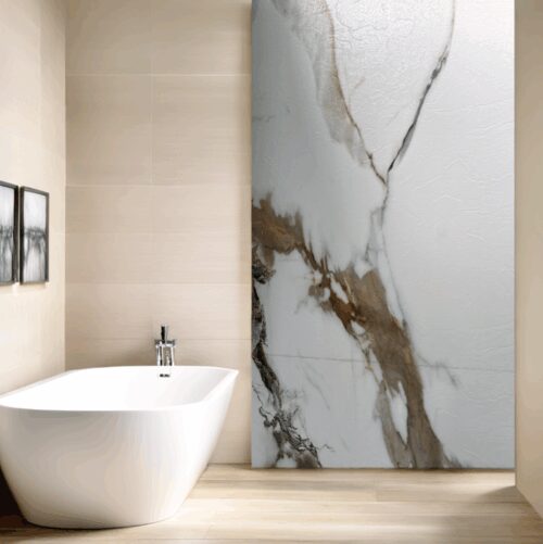 €99 PER PANEEL - 120x280x0,3 cm - PVC Wandpaneel MAT Calacatta GOLD - Afbeelding 2