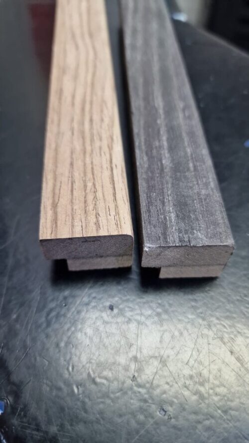 Eindlat Lattenwand kleur: 16 MM  Walnoot 260x2,7x1,6 - Afbeelding 2