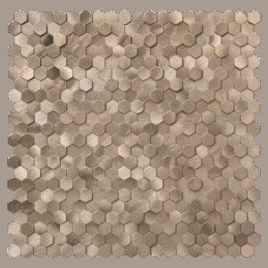 Geborsteld MINI Hexagon Bronce - Zelfklevend Mozaiek 308x298x4mm