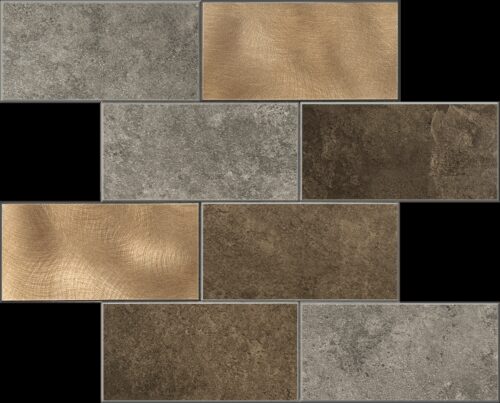 Koper XL Taupe Grijs METRO  - Zelfklevend Mozaiek 30.5x30.5x4mm