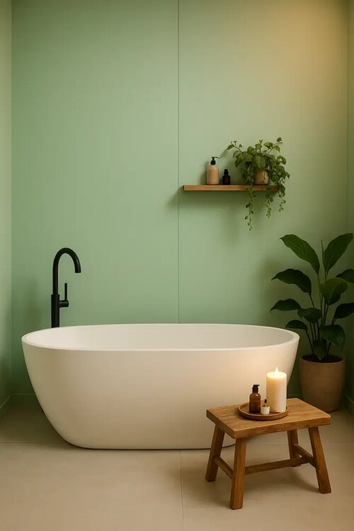 LIMITED - Oppio EFFEN MINT GROEN PVC Wandpaneel MAT - 120x280x0,3 cm - Afbeelding 2