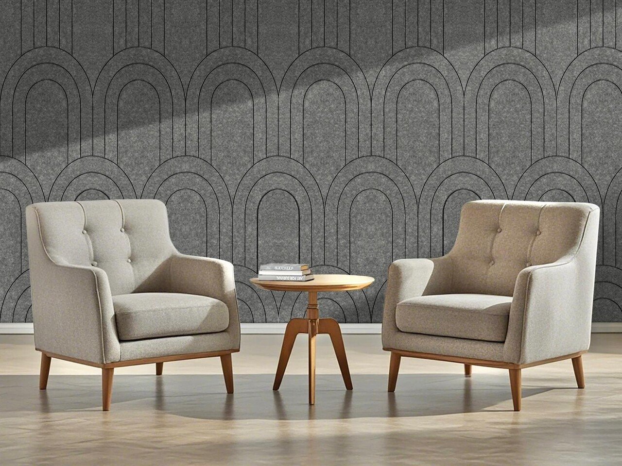 OPPIO Viltpaneel Grijs - BAROK - 60x280 cm - Brandvertragend & Geluiddempend