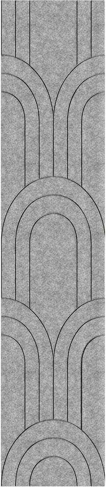 OPPIO Viltpaneel Licht Grijs - BAROK - 60x280 cm - Brandvertragend & Geluiddempend - Afbeelding 2