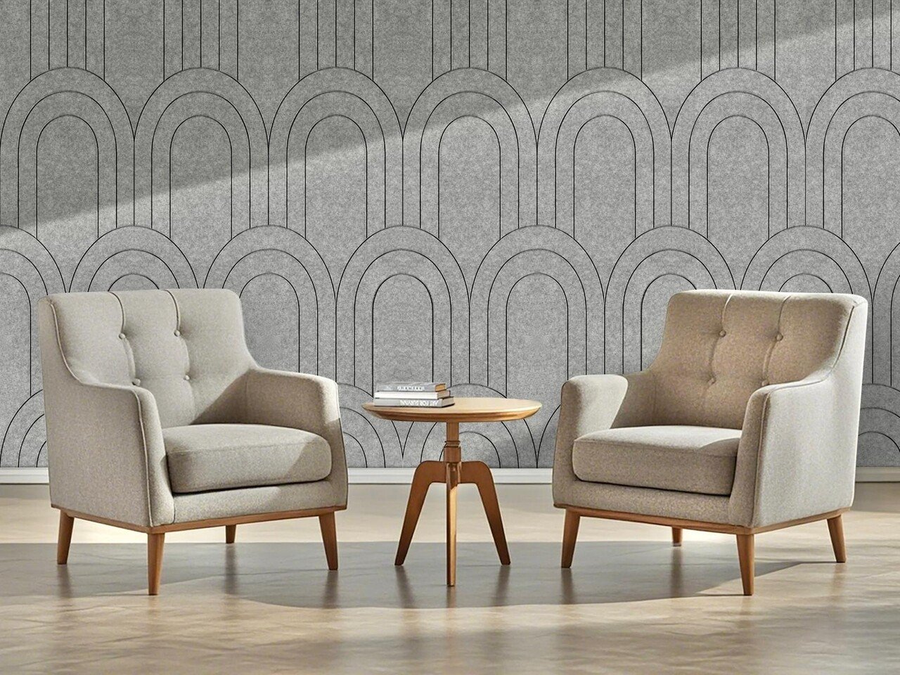 OPPIO Viltpaneel Licht Grijs - BAROK - 60x280 cm - Brandvertragend & Geluiddempend