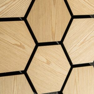 Sample -  HEXAGON Licht Eiken akoestische wand panelen lattenwand