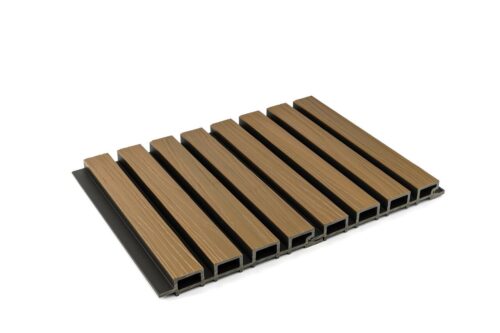 SAMPLE - TEAK - Zwarte strepen -  Gevelbekleding – Composiet | 290 x 22 cm | Gevel | Tuin | 3D Houtnerf - Afbeelding 2