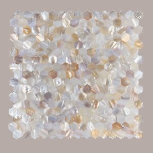 SHELL Tiles - Mother of PEARL HEXAGON wit - Zelfklevend Mozaiek 305x305x3.3mm