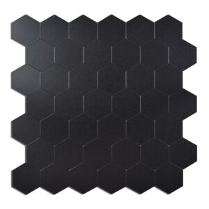 XL Midnight Black HEXAGON  MATT - Zelfklevende Mozaïek 29x28.8x4mm