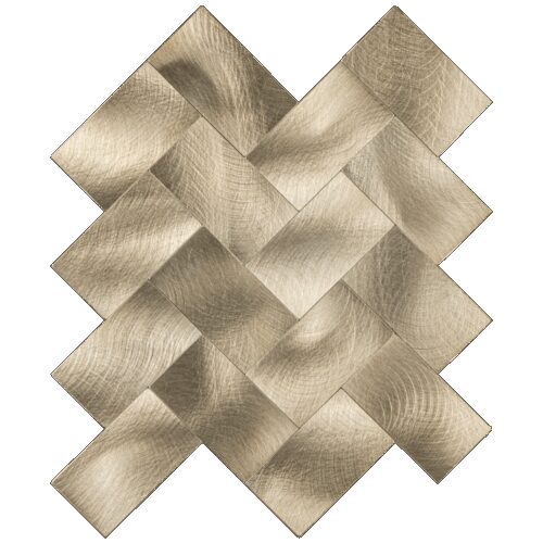 XL Visgraat Geborsteld Goud - Zelfklevend Mozaiek 272x240x4mm