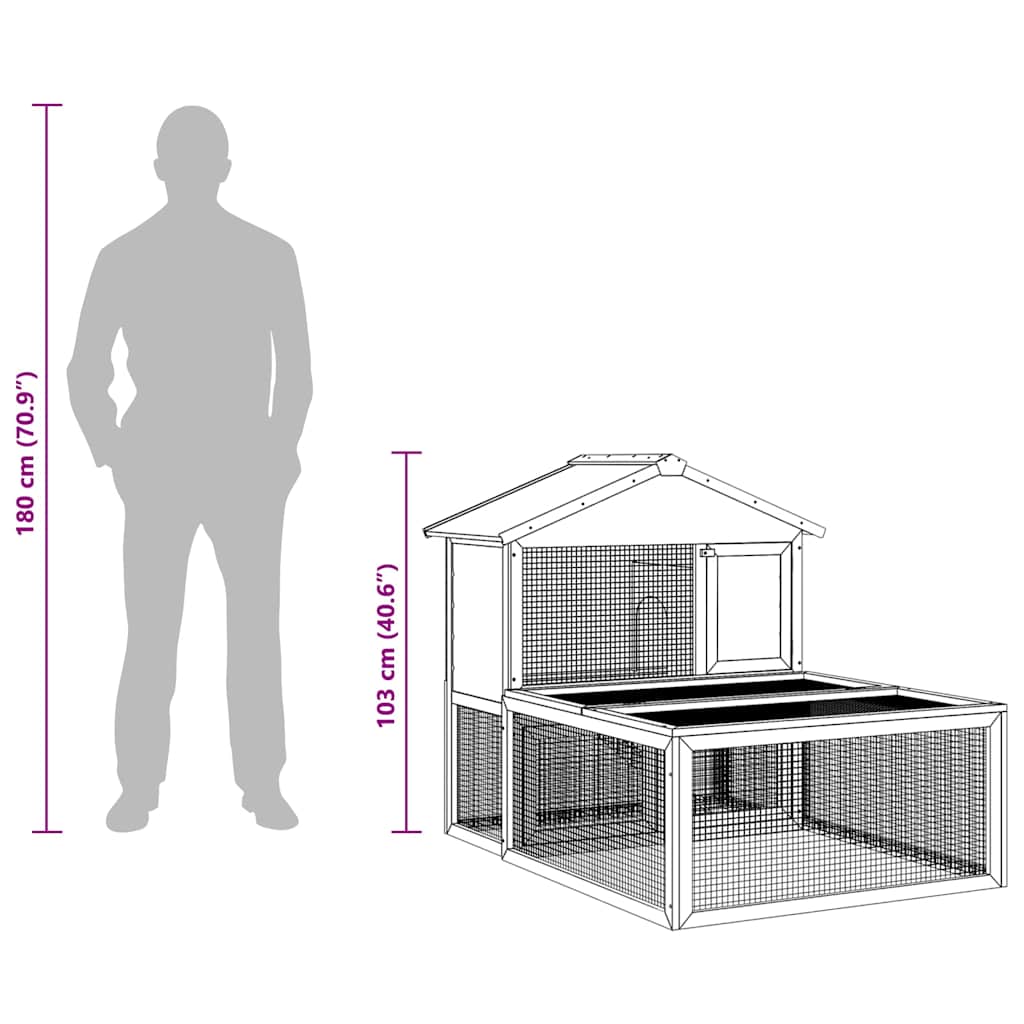 Konijnenhok met ren hout - Afbeelding 11