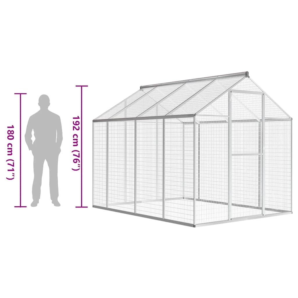 Volière 178x242x192 cm aluminium - Afbeelding 6