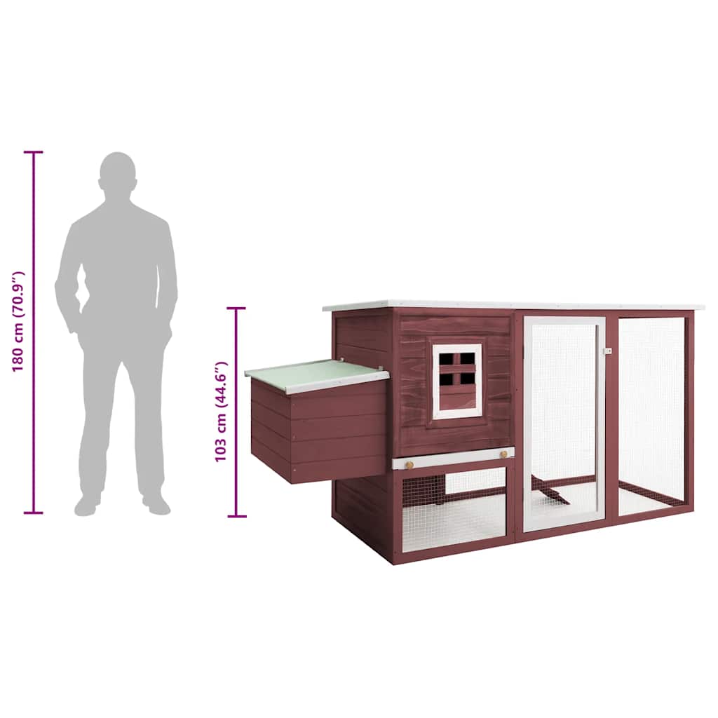 Kippenhok met nachthok hout bruin - Afbeelding 10
