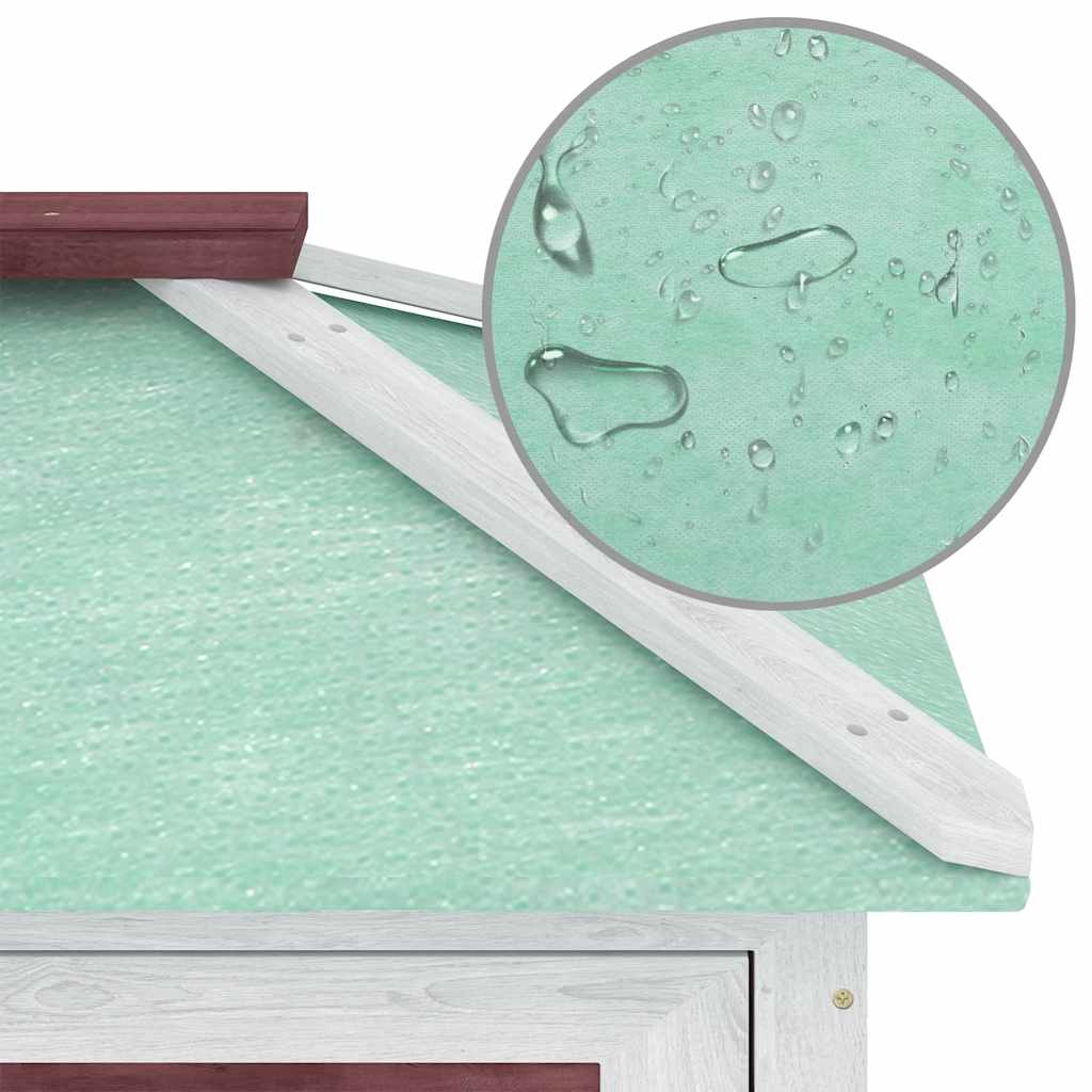 Konijnenhok twee verdiepingen hout bruin - Afbeelding 10