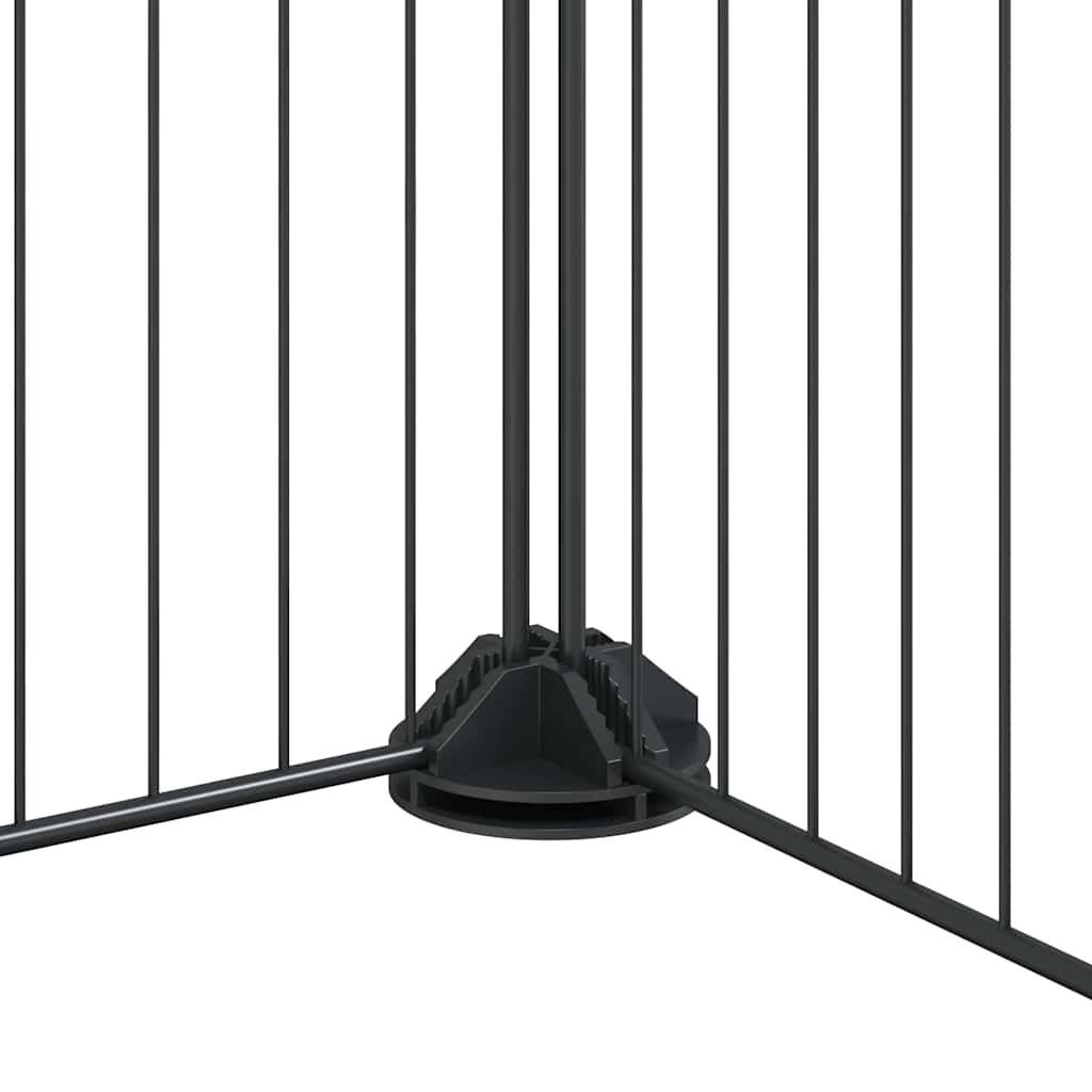 Huisdierenkooi met deur 52 panelen 35x35 cm staal zwart - Afbeelding 7