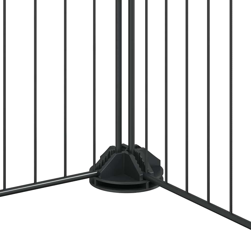 Huisdierenkooi met deur 60 panelen 35x35 cm staal zwart - Afbeelding 6