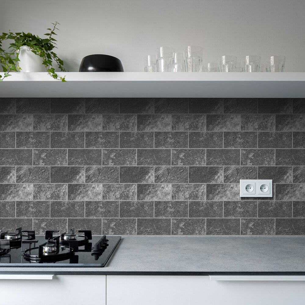 Antraciet Leisteen METRO - Zelfklevende Mozaïek 30.5x30.5x4 mm - Afbeelding 2