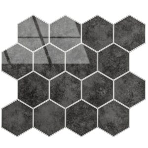 Antraciet Marble  Hexagon - Zelfklevende Mozaïek 29.2x25.4x3.3 mm