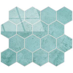 BALTIC BLUE Hexagon - Zelfklevende Mozaïek 29.2x25.4x3.3 mm