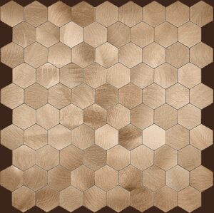 Geborsteld Brons HEXAGON - Zelfklevend Mozaiek 291x286x4mm