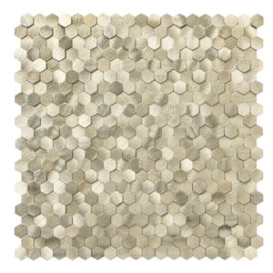 Geborsteld MINI Hexagon Goud - Zelfklevend Mozaiek 308x298x4mm