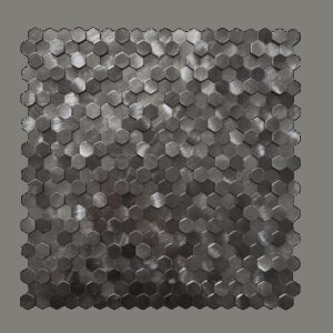 Gunmetal MINI Hexagon - Zelfklevend Mozaiek 305.9x306.8x4mm