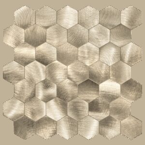 XL Geborsteld Goud HEXAGON - Zelfklevend Mozaiek 290x288mm