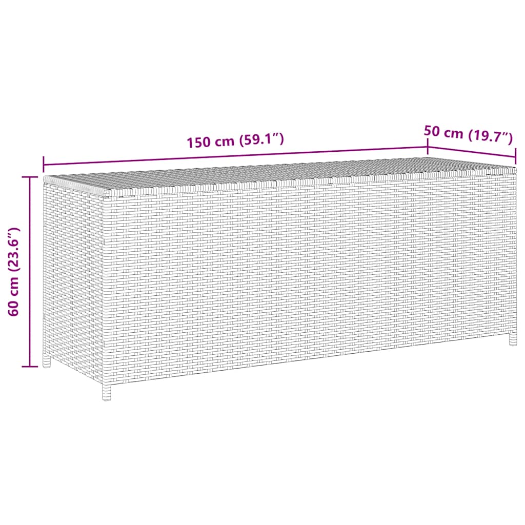 Tuinbox 150x50x60 cm poly rattan zwart - Afbeelding 9