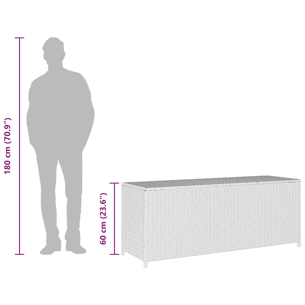 Tuinbox 150x50x60 cm poly rattan grijs - Afbeelding 10