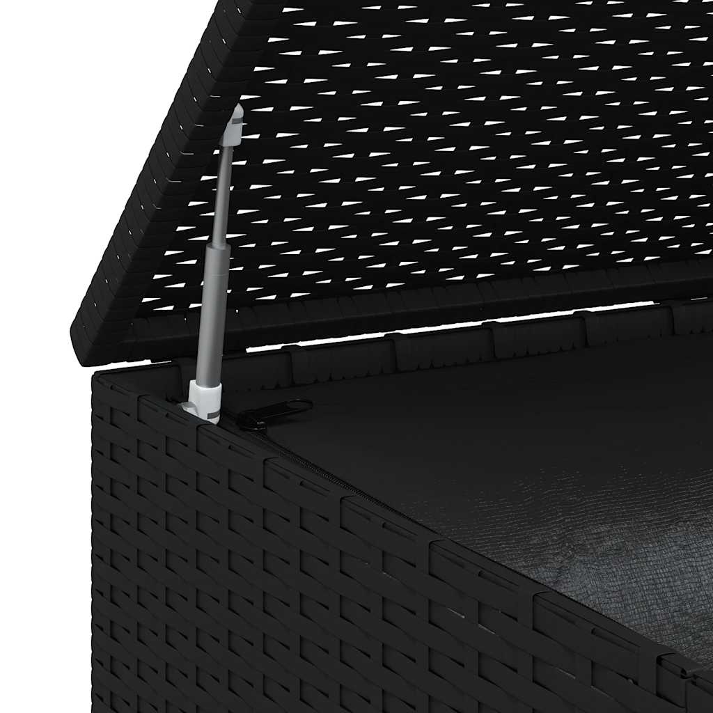 Tuinbox 100x49x103,5 cm polyetheen rattan zwart - Afbeelding 8