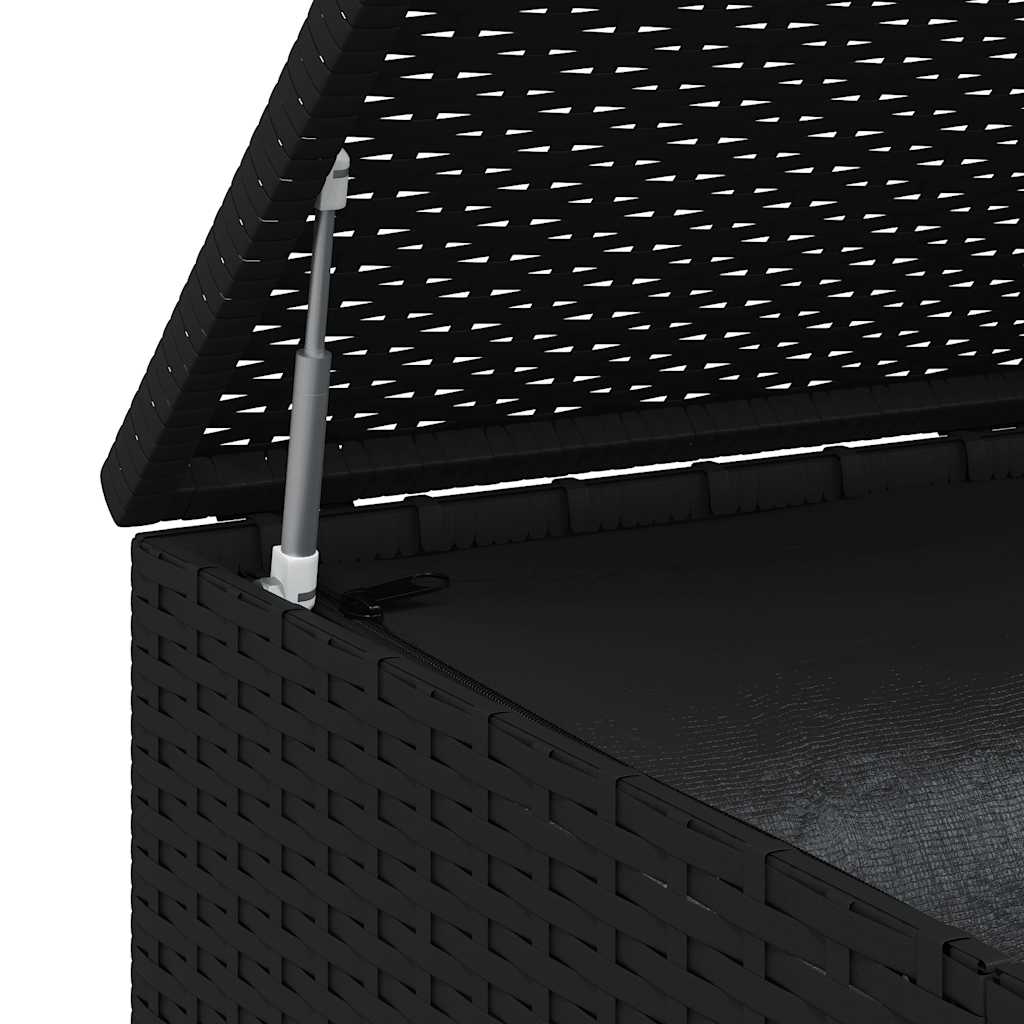 Tuinbox 100x97,5x104 cm polyetheen rattan zwart - Afbeelding 9