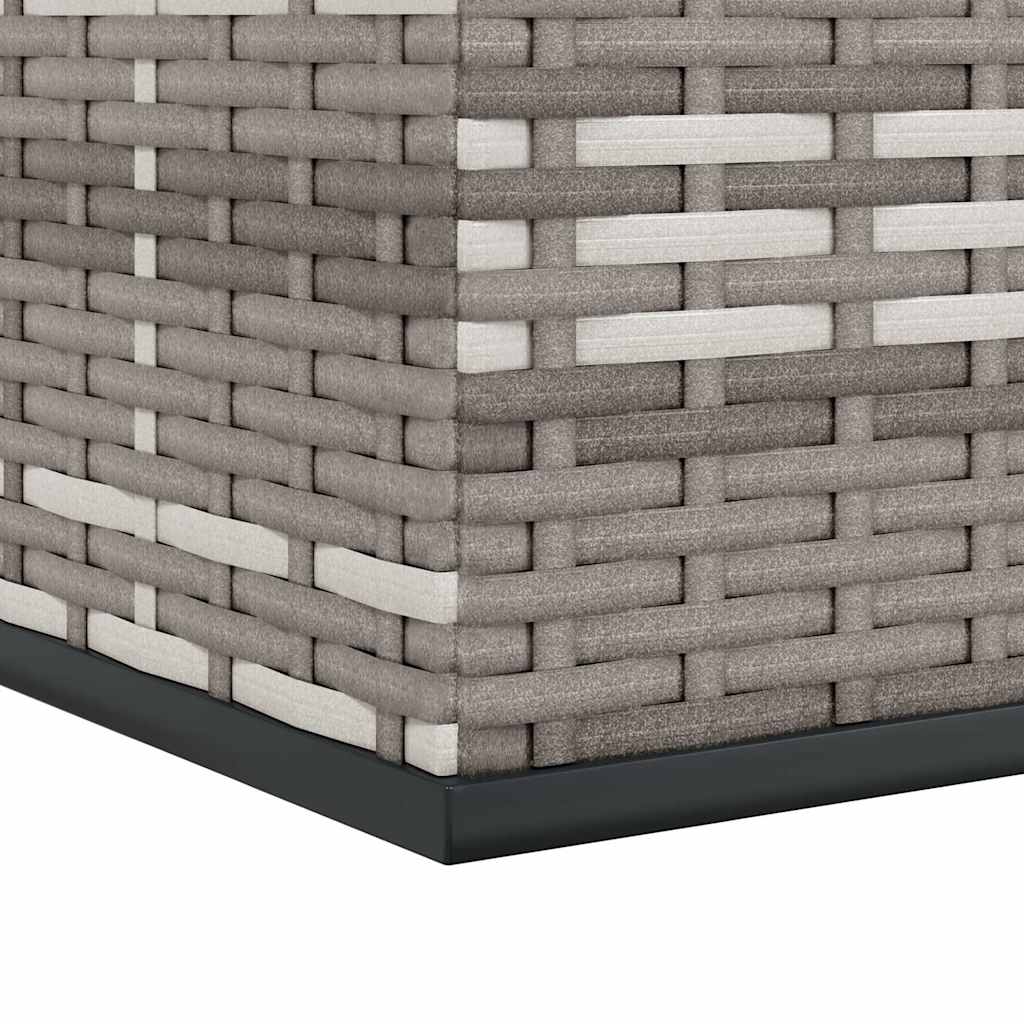 Tuinbox 145x100x103 cm polyetheen rattan grijs - Afbeelding 7