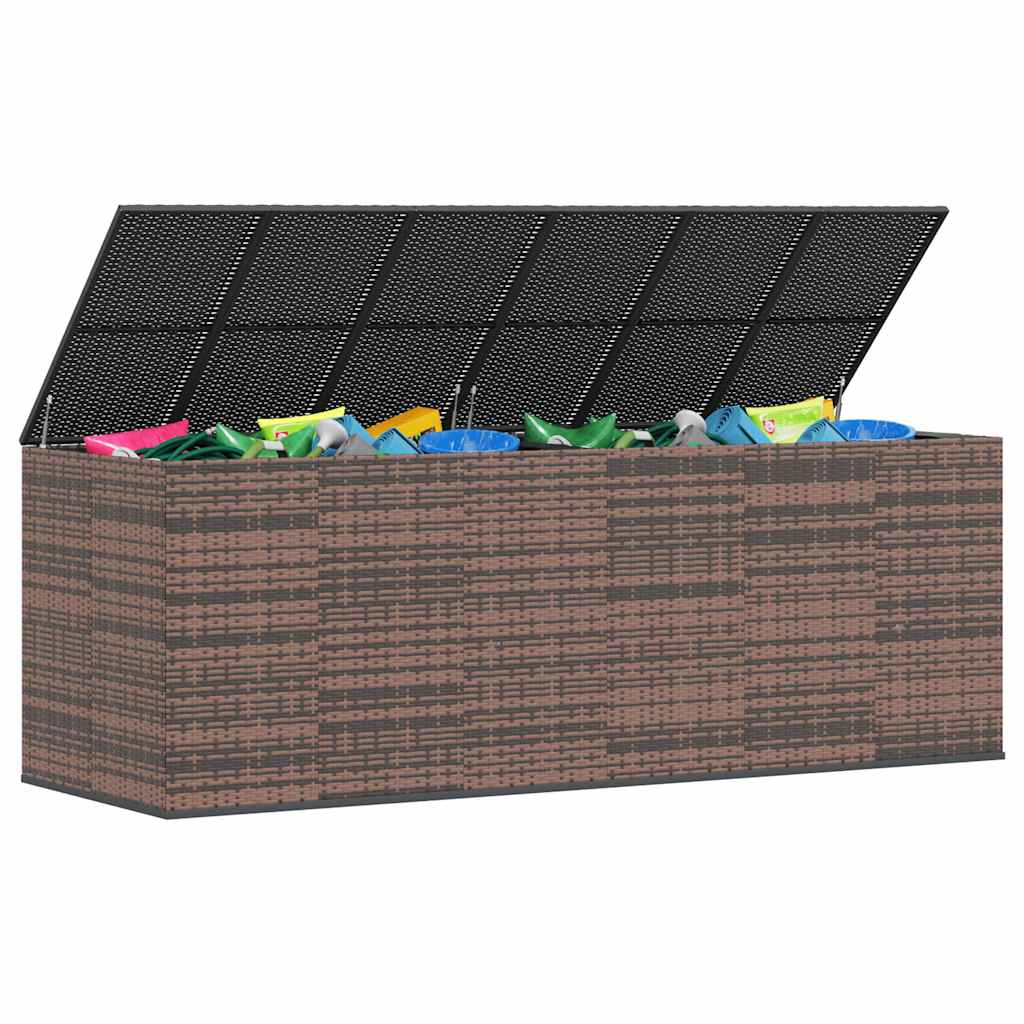 Tuinbox 291x100,5x104 cm polyetheen rattan bruin - Afbeelding 7