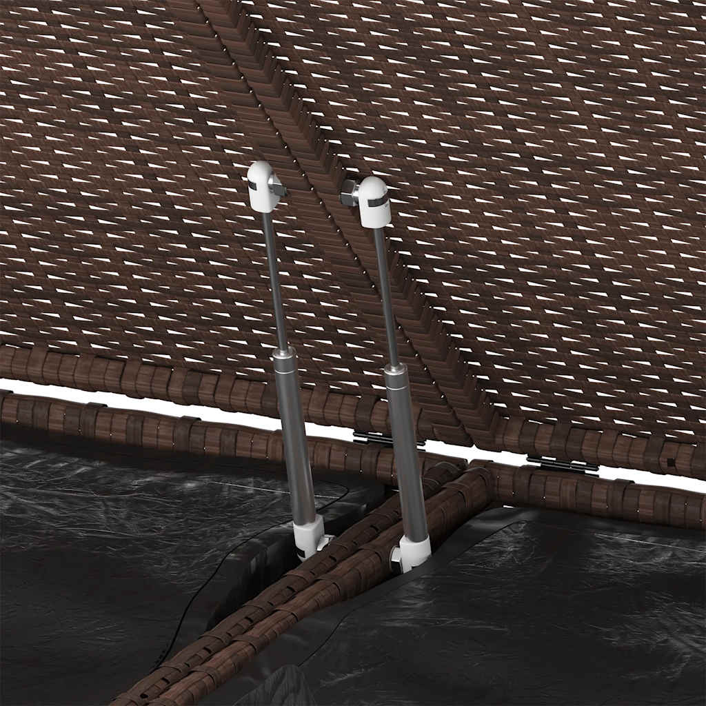 Tuinbox 291x100,5x104 cm polyetheen rattan bruin - Afbeelding 8