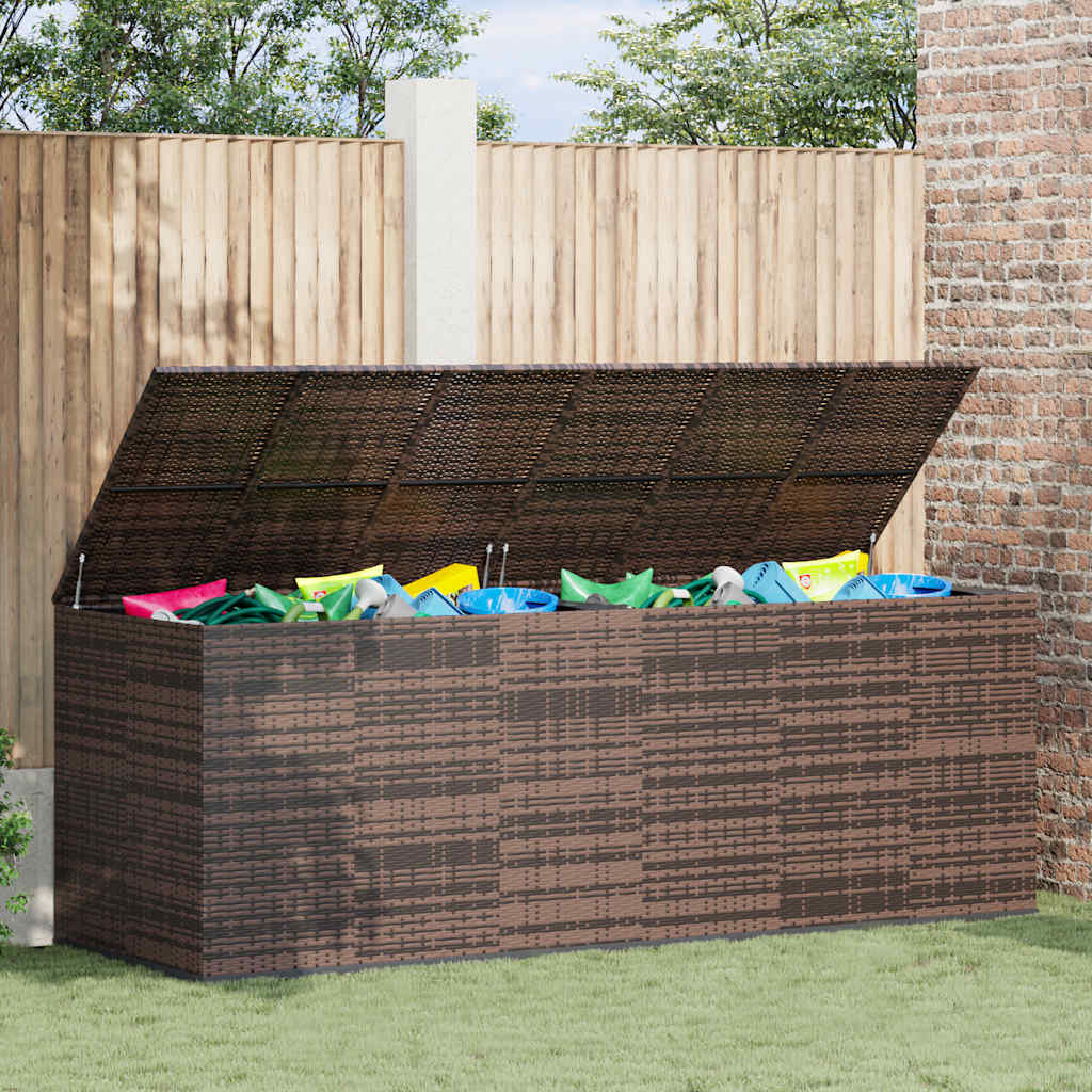 Tuinbox 291x100,5x104 cm polyetheen rattan bruin