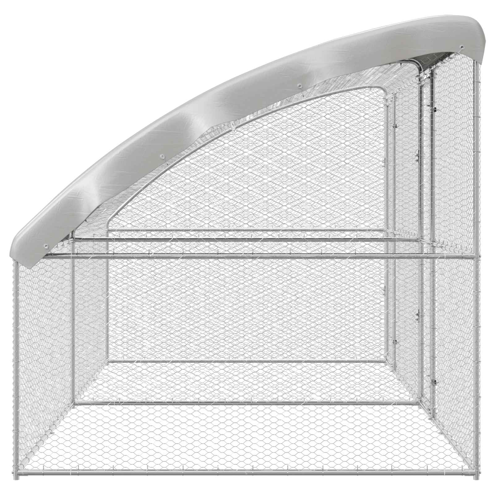 Kippenhok Zilver 400 x 200 x 198.5 cm Gegalvaniseerd staal - Afbeelding 4